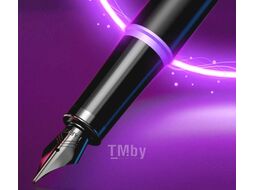 Ручка перьевая M "IM Vibrant Rings F315 Marine Blue PVD" метал., подарочн. упак., черный/синий, патрон синий Parker 2172859