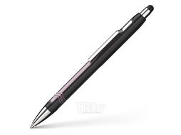 Ручка шарик/автомат. "Epsilon Touch" метал., со стилусом, черный/розовый, стерж. синий Schneider 138704