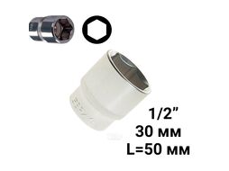 Головка торцевая 30мм 1/2" 6-гранная L=50мм ЭВРИКА ER-91322