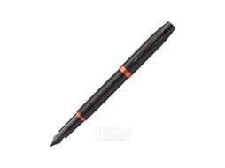 Ручка перьевая M "IM Vibrant Rings F315 Flame Orange PVD" метал., подарочн. упак., черный/оранжевый, патрон синий Parker 2172944