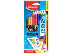 Цветные карандаши акв. 12 шт. "Color Peps" +кисточка Maped 836011