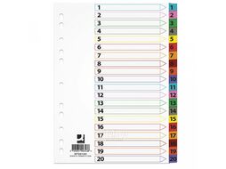 Разделитель на 12 делений А4 "Mylar " карт., с маркир., ассорти Q-Connect KF00163