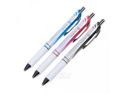 Ручка роллер "EnerGel BLN75W" 0,5 мм, пласт./метал., белый/синий, стерж. синий Pentel BLN75SW-CX
