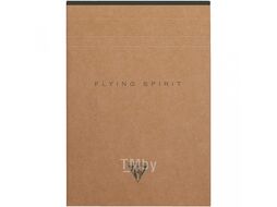Блокнот А5 148*210 мм, 70 л., лин. "Flying Spirit" склейка сверху, обл. карт., крафт Clairefontaine 103636C