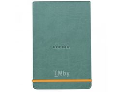 Блокнот А5 148*210 мм, 96 л., лин. "Rhodiarama Webnotepad", кожзам., тв. обл., на резинке, морская волна Rhodia 194388C