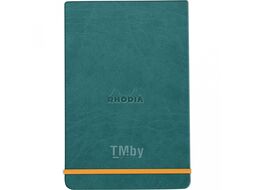 Блокнот А5 148*210 мм, 96 л., лин. "Rhodiarama Webnotepad", кожзам., тв. обл., на резинке, морская волна Rhodia 194388C