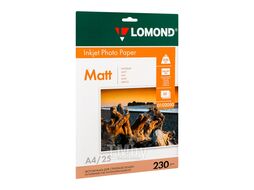 Фотобумага А4, 230 г/м, 25 л., матов., одностор. LOMOND 102050