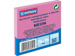 Бумага для заметок на клейкой основе 76*76 мм "Donau Neon" 100 л., оранжевый неон Donau 7586011-12