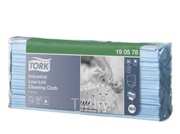 Материал нетканый Premium безворсовый в салфетках, голубой, 1-сл., W4, 80 листов Tork 190578