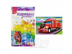 Набор для рисования по номерам, картина 20х28,5 см для малышей "Американский грузовик" LORI Ркн-026
