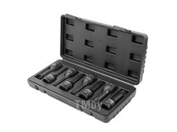 Набор головок-бит SPLINE ударных 8пр.,1/2" (M5, M6, M8, M10, M12, M14, M16, M18), в кейсе FORCEKRAFT FK-40811MPB