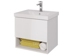 Тумба под умывальник Dreja Perfecto 60 см push-to-open, белый глянец (99.0806)