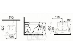 Унитаз подвесной Idevit Alfa Rimless с сиденьем Slim Soft Close (SETK3104-2616-001-1-8000)