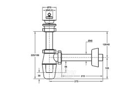 Сифон для мойки Bonomini 1 1/2" 40х230 с выпуском пластм. (1279CP40B)
