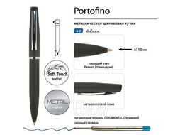 Ручка "PORTOFINO" шарик.автомат. в футляре, 1.0мм, синяя, черный мет.корпус, черный футляр Bruno Visconti 20-0251-01/01
