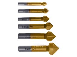 Набор зенковок, HSS, M3-M10, 6 шт, металл. кейс Denzel 72313