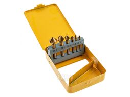 Набор зенковок, HSS, M3-M10, 6 шт, металл. кейс Denzel 72313
