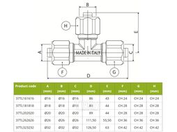 Тройник Ape 20x20x20 резьбовые фитинги (37TL202020)