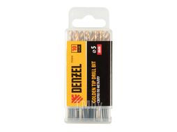 Сверло по металлу, 5 мм, HSS-Tin, Golden Tip, 10 шт. Denzel 717213