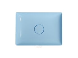 Накладная раковина Wellsee Pure BY Wellsee 150708000 (50*36 см, прямоугольная, без отверстия под смеситель, керамический клапан, голубой)
