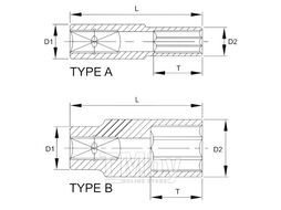 Головка торцевая глубокая 6гр. 3/8" 17 мм Licota N3017L