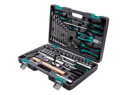 Набор инструментов, 1/2", 1/4", CrV, пластиковый кейс 76 предм. STELS 14104