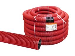 Труба гофрированная двустенная ПНД d 90 с зондом красная TDM SQ0413-5090