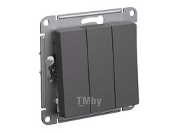 Выключатель 3-клавишный, сх.1+1+1, 10АХ, механизм, БАЗАЛЬТ ATLASDESIGN Schneider Electric ATN001431