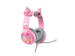 Наушники Havit H2233d Розовый (динамики: 3.5мм, сильные басы, RGB-подсветка, 32Ом, 119дБ)