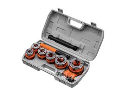 Набор клуппов 1/4"-3/8"-1/2"-3/4"-1"-1 1/4" + плашкодержатель с трещоткой, 9 предм. SPARTA 773355