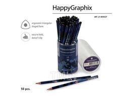 Карандаш HB ч/гр. "HappyGraphix. Милитари синий", трехгранный Bruno Visconti 21-0030/27