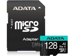 Карта памяти A-data Premier Pro microSDXC 128GB (AUSDX128GUI3V30SA2-RA1) (с адаптером)