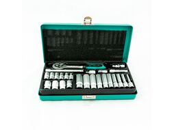 Набор торцевых головок с трещоткой, 1/4", 26 предм. Stels 13574