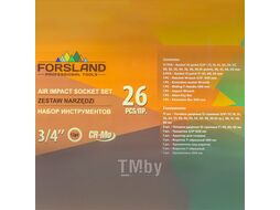 Набор инструментов ударных 26пр. 3/4" (12гр.) Forsland Forsland-68262-9MPB