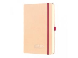Блокнот А5 130*210 мм., 120 л., тонир., клет. "Aqua Green" обл. искусств. матер., на резинке, коралловый бирюзовый