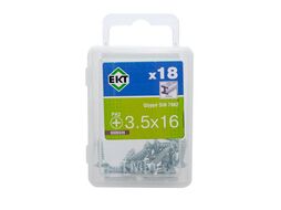 Шуруп 3.5х 16, потайная головка, шлиц PH, цинк, DIN 7982 (18шт) EKT B006939