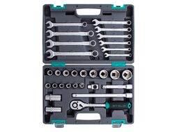 Набор инструментов, 1/2", CrV, пластиковый кейс 31 предм. STELS 14102