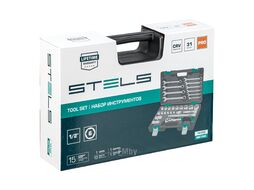 Набор инструментов, 1/2", CrV, пластиковый кейс 31 предм. STELS 14102