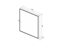 Квадратное зеркало с фоновой LED-подсветкой Wellsee 7 Rays Spectrum 172200390 (80*80 см, черный контур, сенсорная кнопка)