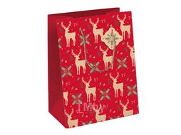 Пакет бумажный подарочный 26,5*14*33 см "Xmas Deers" Clairefontaine X-29547-2C