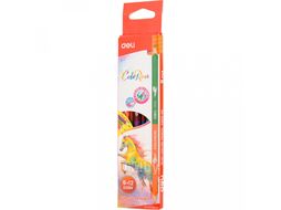 Цветные карандаши двусторон. 6 шт. "ColoRun" Deli EC00500