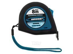 Рулетка "Ergonomisch", 8 м x 25 мм, магнитный обрезиненный зацеп GROSS 31104