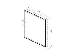Прямоугольное зеркало с фронтальной LED-подсветкой Wellsee 7 Rays Spectrum 172201140 (50*60 см, черный контур, сенсорная кнопка)