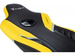 Кресло игровое Бюрократ Knight Thunder 5X черный/желтый эко.кожа крестов. металл