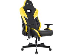 Кресло игровое Бюрократ Knight Thunder 5X черный/желтый эко.кожа крестов. металл