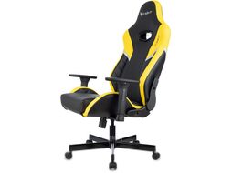 Кресло игровое Бюрократ Knight Thunder 5X черный/желтый эко.кожа крестов. металл