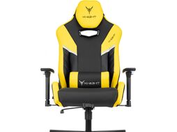Кресло игровое Бюрократ Knight Thunder 5X черный/желтый эко.кожа крестов. металл