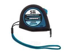 Рулетка "Ergonomisch", 5 м x 25 мм, магнитный обрезиненный зацеп GROSS 31103
