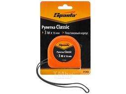 Рулетка Classic, 3 м х 16 мм, пластиковый корпус SPARTA 31302