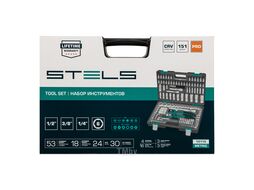 Набор инструмента, 1/4", 3/8", 1/2", Cr-V, S2, усиленный кейс, 151 предм. STELS 14114